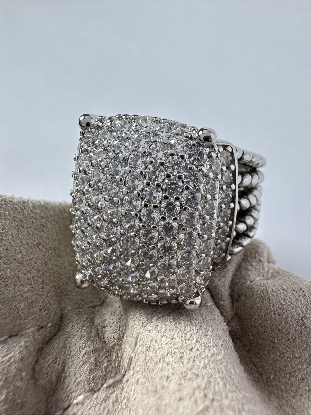 David Yurman Wheaton Pave Ring 925 Sterling Silver Size 8.25